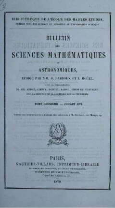 Tome Deuxieme. - Juillet 1871.