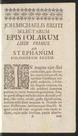 Ad Stephanum Polonorum Regem