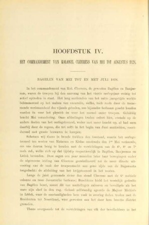 Hoofdstuk IV. Het commandement van Kolonel Cleerens van Mei tot Augustus 1828