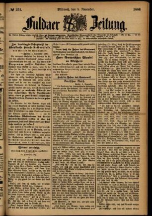 Ausgabe vom Mittwoch, den 03. November 1886.
