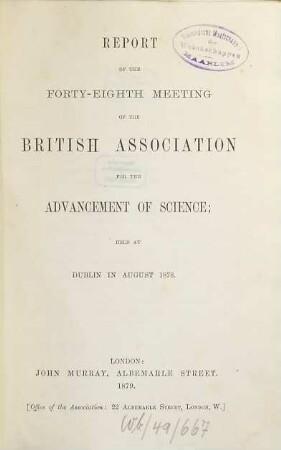 Report of the ... meeting. 48. 1878 (1879)