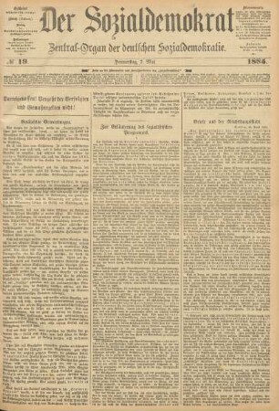 No 19. Donnerstag, 7. Mai 1885.