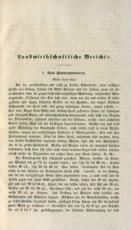Landwirthschaftliche Berichte.
