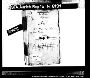 Die Ausstellung von Schiffsmeßbriefen für Einwohner im Amt Aurich