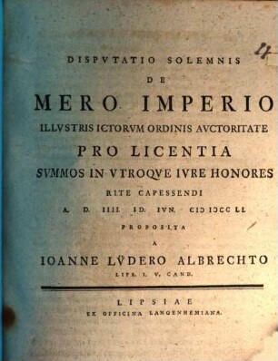 Disp. solenn. de mero imperio