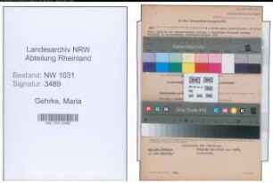 Entnazifizierung Maria Gehrke , geb. 17.05.1911 ()