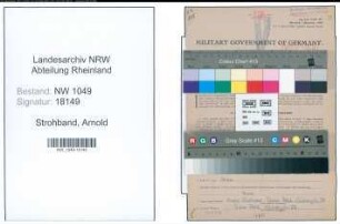 Entnazifizierung Arnold Strohband , geb. 11.09.1920 (Friseur)