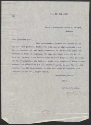 Brief an Max Burger : 22.05.1914