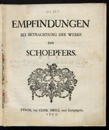 Empfindungen Bei Betrachtung Der Werke Des Schoepfers