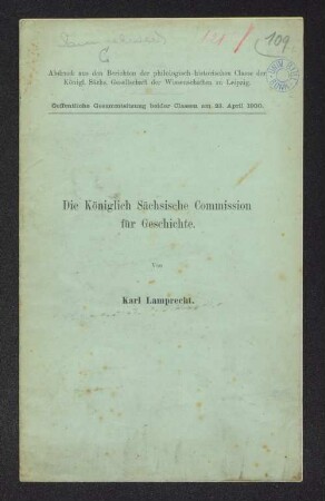 Die Königlich Sächsische Commission für Geschichte.