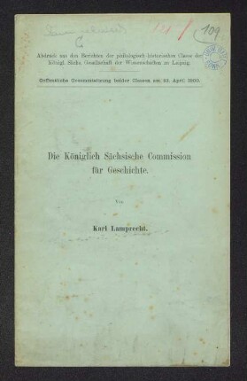 Die Königlich Sächsische Commission für Geschichte.