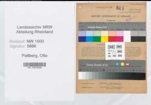Entnazifizierung Otto Pattberg, geb. 29.10.1889 (Postsekretaer)