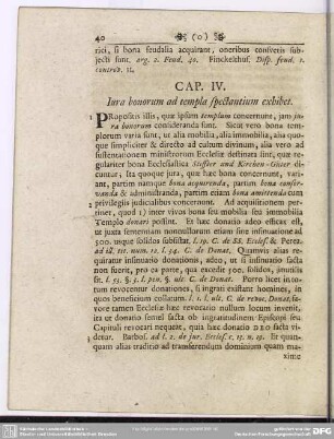 Cap. IV. Iura bonorum ad Templa spectantium exhibet