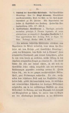 690-696 [Rezension] Grimmich, Virgil, Lehrbuch der theoretischen Philosophie
