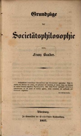 Grundzüge der Societätsphilosophie
