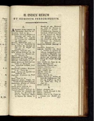 II. Index Rerum Et Nominum Peregrinorum