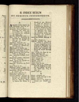 II. Index Rerum Et Nominum Peregrinorum