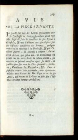 Avis Sur La Piece Suivante