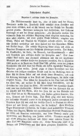Achtzehntes Kapitel. Napoleon I. erblicher Kaiser der Franzosen