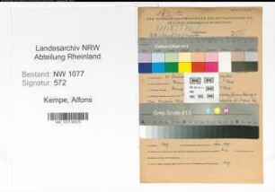 Entnazifizierung Alfons Kempe , geb. 31.01.1904 (Polizist)
