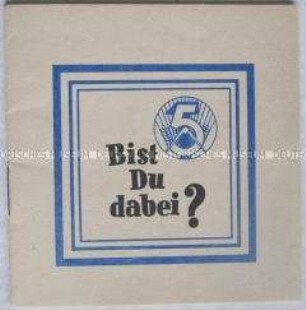 Illustrierte Propagandaschriftschrift für die Erfüllung des Fünfjahrplans durch Neuerervorschläge