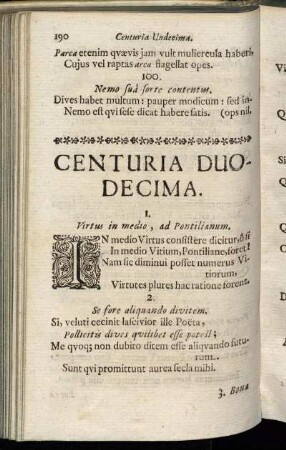 Centuria Duodecima.