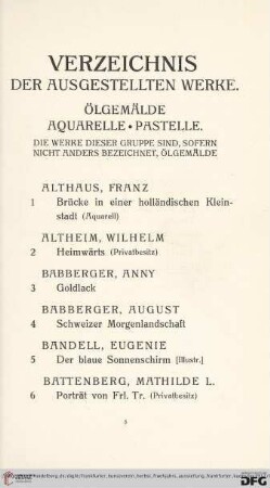 Ölgemälde Aquarelle Pastelle (Nr. 1-82)