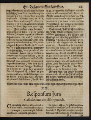 XXI. ... Casus Monetales distinguendi.