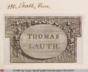 Exlibris des Thomas Lauth