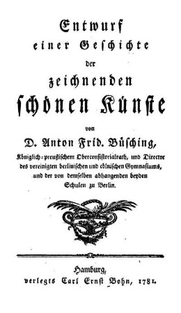 Entwurf einer Geschichte der zeichnenden schönen Künste