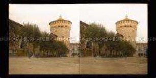 Turm vom alten Schloss, Castello Sforzesco, in Mailand