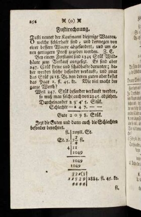256-260, Fustirechnung.