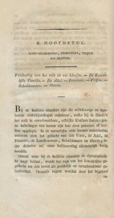 II. Hoofdstuk. Rangverdeeling, priesters, vrijen en slaven