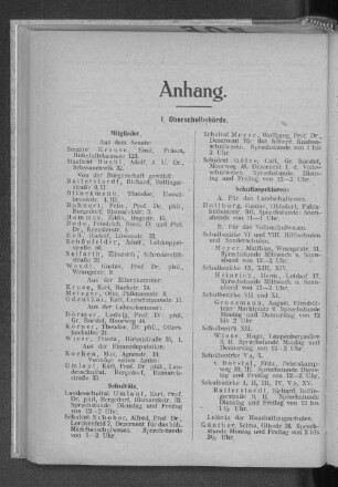 I. Oberschulbehörde.