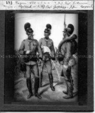 Darstellung von Soldaten der bayerischen Infanterie, 1870