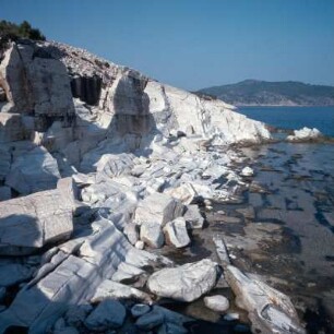 Thasos, Aliki. Die meerseitig gelegenen antiken Marmorbrüche