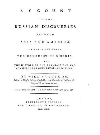Account of the Russian discoveries between Asia and America