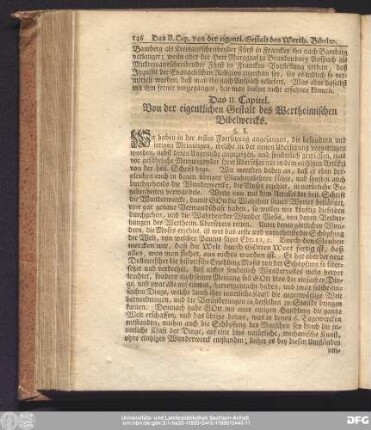 Das II. Capitel. Von der eigentlichen Gestalt des Wertheimischen Bibelwercks.