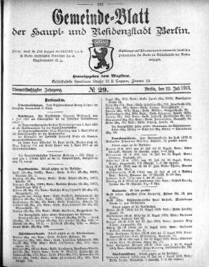 1913,29: No. 29, 20. Juli 1913