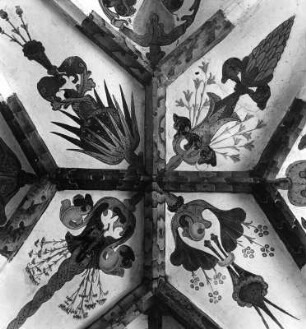 Gewölbe mit floraler Bemalung : Gewölbe mit floraler Bemalung (1451/1500). Sankt Katharein an der Laming. Filialkirche Sankt Alexius