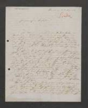 Brief von Wilhelm Sonder an Unbekannt