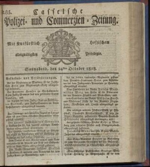 Nr. 85, Sonnabend, den 24sten October 1818