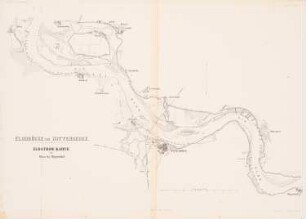 Elbbrücke, Wittenberge: Lageplan (aus: Atlas zur Zeitschrift für Bauwesen, hrsg. v. G. Erbkam, Jg. 4, 1854)