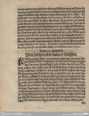 Das 23. Capitel. Von kurtzen oder langen Büchsen.