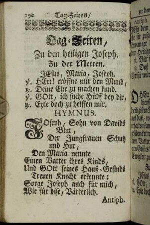 Tag-Zeiten, Zu den heiligen Joseph. - Trost-Gebett/ zu U.L. Frauen.
