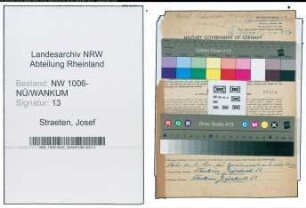 Entnazifizierung Josef Straeten , geb. 09.01.1908 (Landwirt)