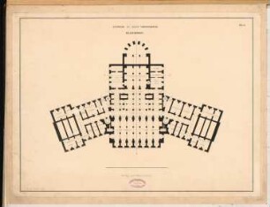 Vereinshaus, Berlin Schinkelwettbewerb 1864: Grundriss Keller; Maßstabsleiste