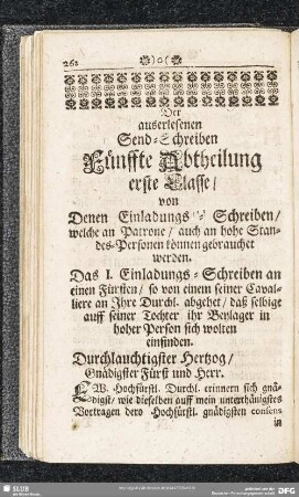 Der auserlesenen Send-Schreiben Fünffte Abtheilung