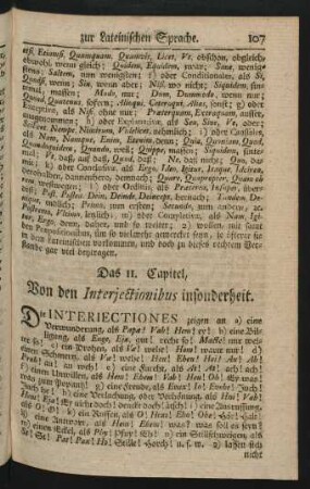 Das 11. Capitel, Von den Interjectionibus insonderheit
