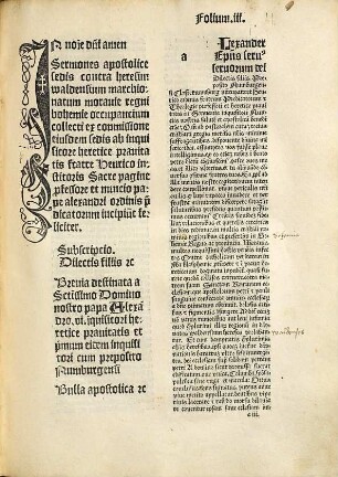 Sancte Romane eccl[es]ie fidei defensionis clippeum Adversus walde[n]sium seu Pickardorum heresim Certas germanie Bohemieq[ue] naciones in odium cleri ac eneruacione[m] ecclesiastice potestatis virulenta co[n]tagio[n]e sparsi[mque] inficientes : sanctissimi Alexandri VI. po[n]tificis iussu. Nuper per eximiu[m] ... In formam sermonum vtilissime redactum